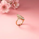0.57Ct Moissanite Geometric Fan Gold Ring