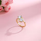 2Ct Round Moissanite Dual Stone Ring For Women Gold Vermeil (2.5 Micron)