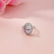 3.25Ct Oval Moissanite Double Halo Engagement Ring Gold Vermeil (2.5 Micron)