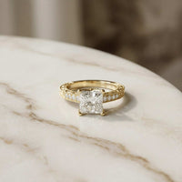 2.32Ct Moissanite Vintage Princess Cut Ring