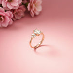 1.30Ct Moissanite Floral Oval Cut Ring