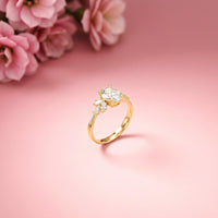 1.30Ct Moissanite Floral Oval Cut Ring