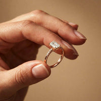 1.30Ct Moissanite Radiant Cut Gold Solitaire Ring
