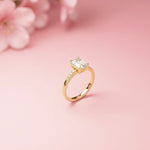 1.30Ct Moissanite Radiant Cut Gold Solitaire Ring
