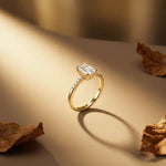 1.30Ct Moissanite Radiant Cut Gold Solitaire Ring