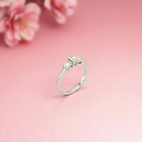 1.68Ct Moissanite Emerald Cut Three-Stone Ring Gold Vermeil (2.5 Micron)
