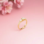 1.68Ct Moissanite Emerald Cut Three-Stone Ring Gold Vermeil (2.5 Micron)