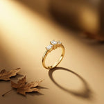 1.68Ct Moissanite Emerald Cut Three-Stone Ring Gold Vermeil (2.5 Micron)
