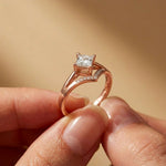 0.44Ct Moissanite Geometric Princess Chevron Ring