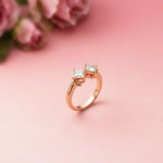0.87Ct Moissanite Twin Princess Statement Ring