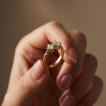 0.87Ct Moissanite Twin Princess Statement Ring
