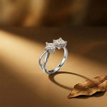 1Ct Moissanite Dual Princess Twist Ring