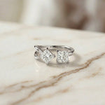 1Ct Moissanite Dual Princess Twist Ring