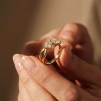 1Ct Moissanite Dual Princess Twist Ring