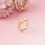 1Ct Moissanite Dual Princess Twist Ring