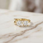 1Ct Moissanite Dual Princess Twist Ring