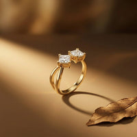 1Ct Moissanite Dual Princess Twist Ring