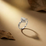 0.88Ct Moissanite Marquise Halo Elegance Ring