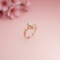 0.88Ct Moissanite Marquise Halo Elegance Ring