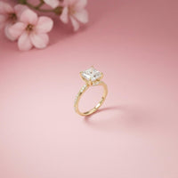 2.99Ct Moissanite Asscher Cut Pave Twist Ring