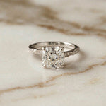 3.08Ct Moissanite Cushion Cut Pave Twist Ring