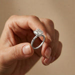 3.08Ct Moissanite Cushion Cut Pave Twist Ring
