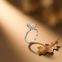 2.95Ct Moissanite Emerald Cut Pave Twist Ring