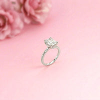 2.95Ct Moissanite Emerald Cut Pave Twist Ring