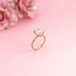 2.95Ct Moissanite Emerald Cut Pave Twist Ring