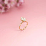 2.53Ct Moissanite Solitaire Pave Twist Ring