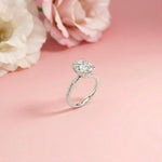 2.75Ct Moissanite Oval Solitaire Pavé Ring