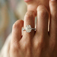 2.75Ct Moissanite Oval Solitaire Pavé Ring