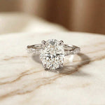 2.75Ct Moissanite Oval Solitaire Pavé Ring