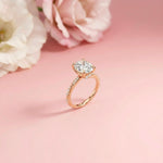 2.75Ct Moissanite Oval Solitaire Pavé Ring