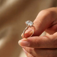 2.75Ct Moissanite Oval Solitaire Pavé Ring