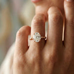 2.75Ct Moissanite Oval Solitaire Pavé Ring