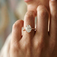 2.75Ct Moissanite Oval Solitaire Pavé Ring