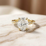 2.75Ct Moissanite Oval Solitaire Pavé Ring