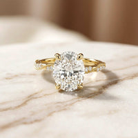 2.75Ct Moissanite Oval Solitaire Pavé Ring