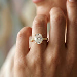 2.75Ct Moissanite Oval Solitaire Pavé Ring