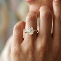 2.75Ct Moissanite Oval Solitaire Pavé Ring
