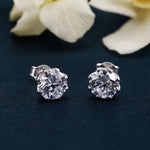 Round Moissanite Prong Stud Earrings