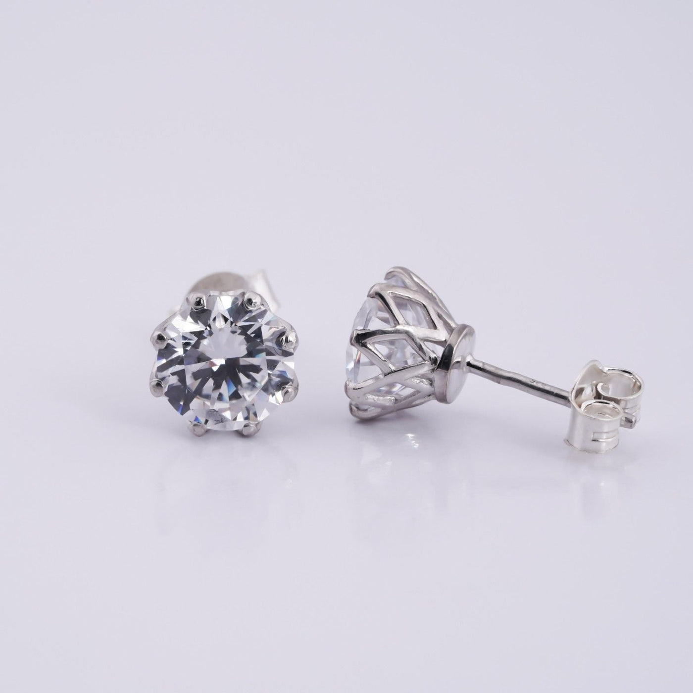 Round Moissanite Prong Stud Earrings