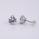 Round Moissanite Prong Stud Earrings