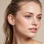 Round Moissanite Prong Stud Earrings