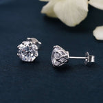 Round Moissanite Prong Stud Earrings
