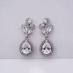 4Ct Moissanite Teardrop Dangle Earrings White