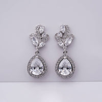 4Ct Moissanite Teardrop Dangle Earrings White