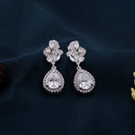 4Ct Moissanite Teardrop Dangle Earrings White