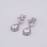 4Ct Moissanite Teardrop Dangle Earrings White